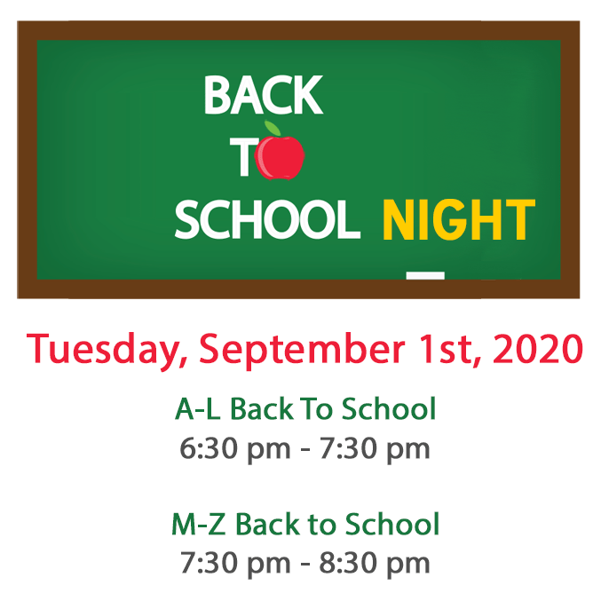 Back To School Night - Sept 1st