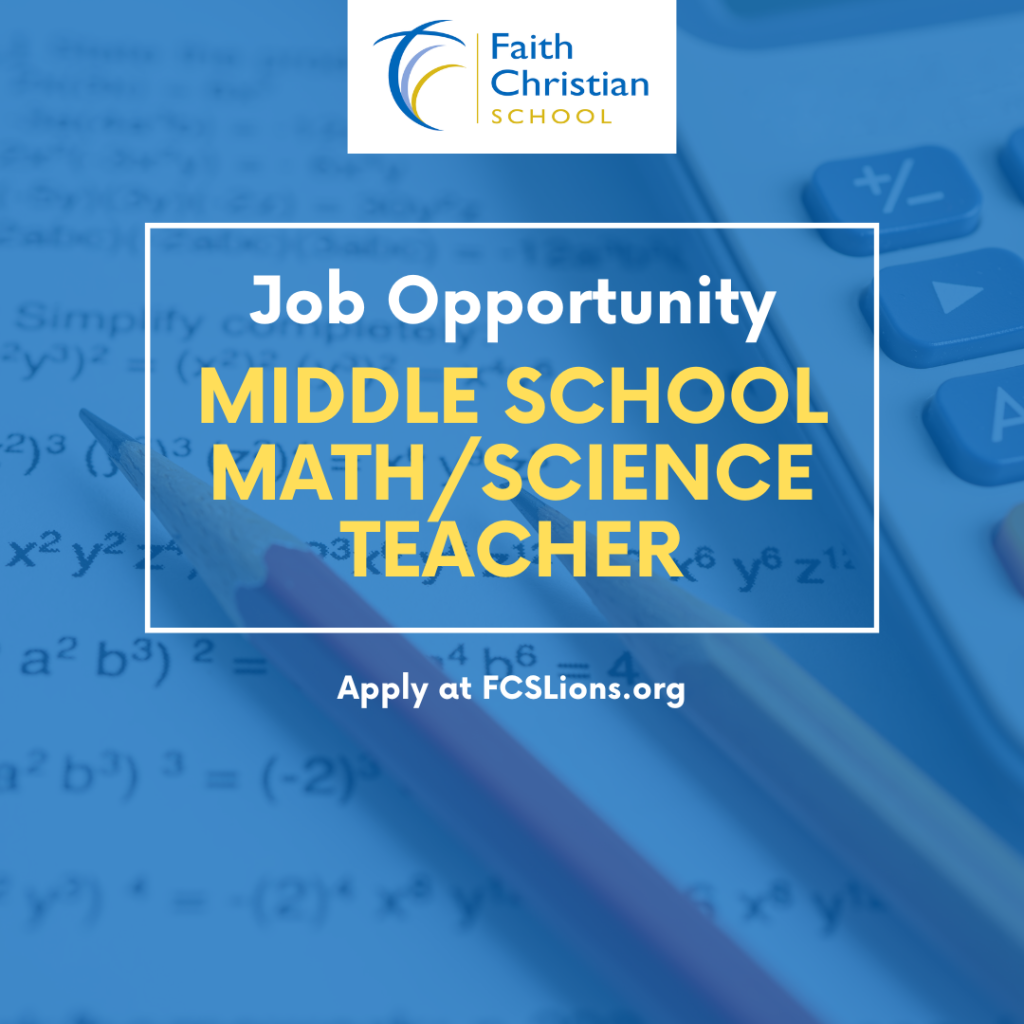 Job Opening: Middle School Math/Science Teacher