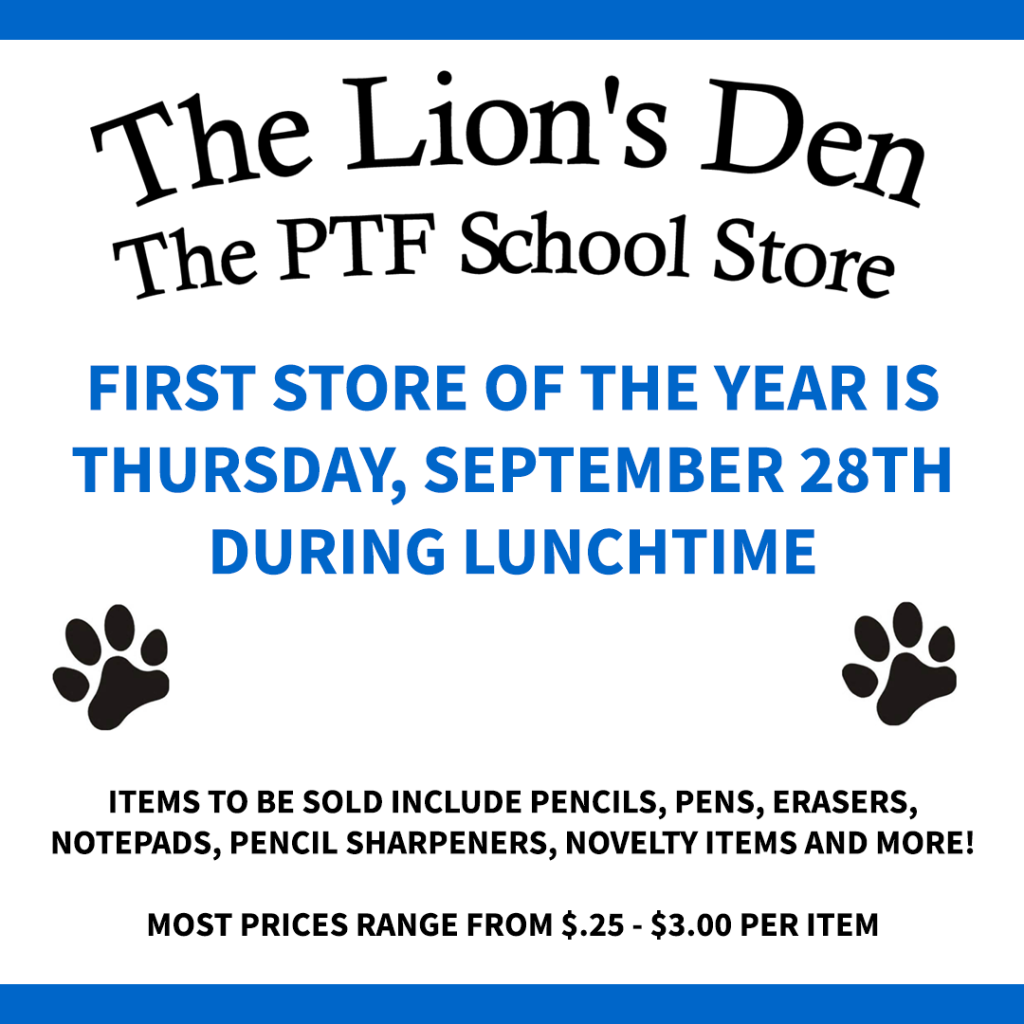 School Store - Thursday, September 28th