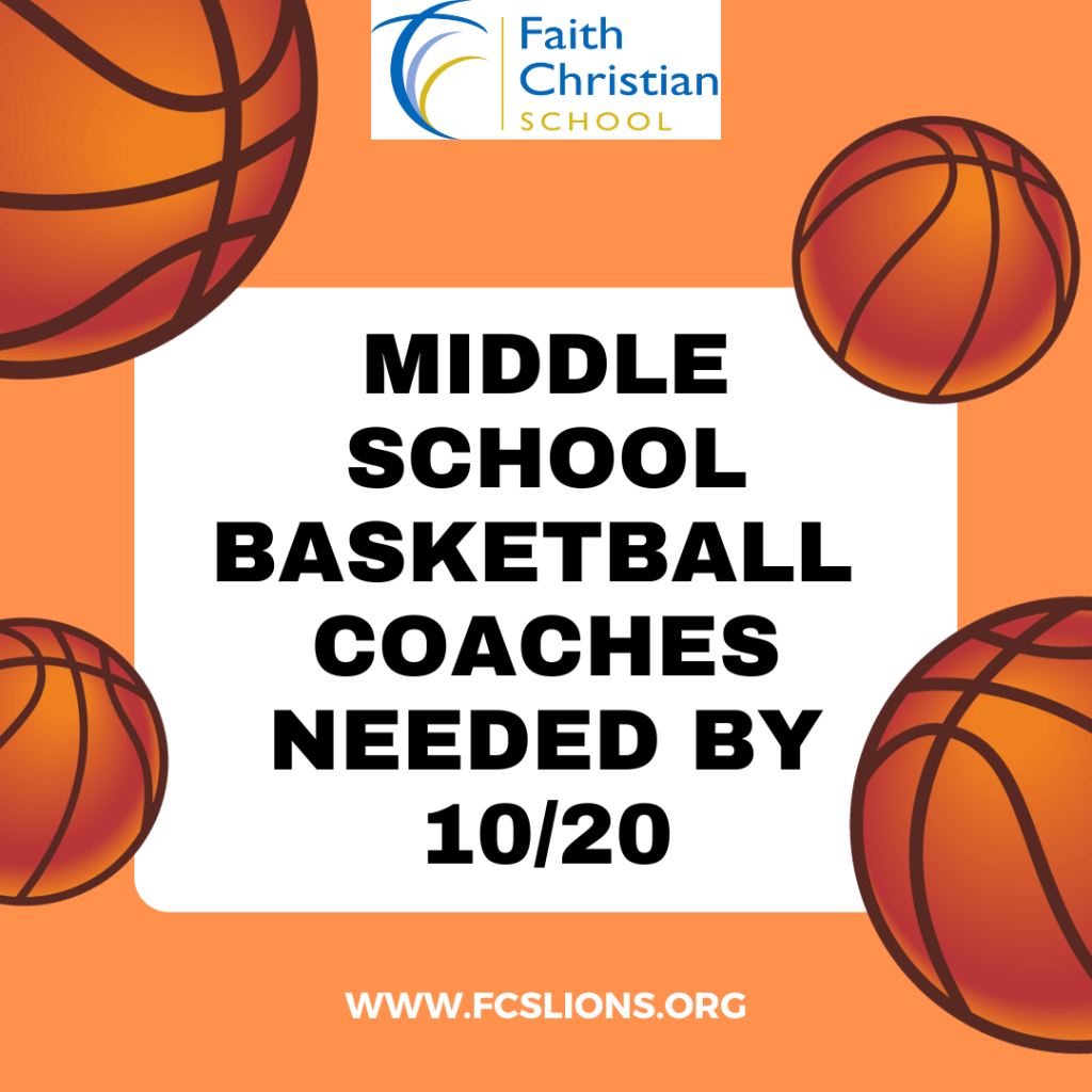 Middle School Basketball Coaches Needed by 10/20