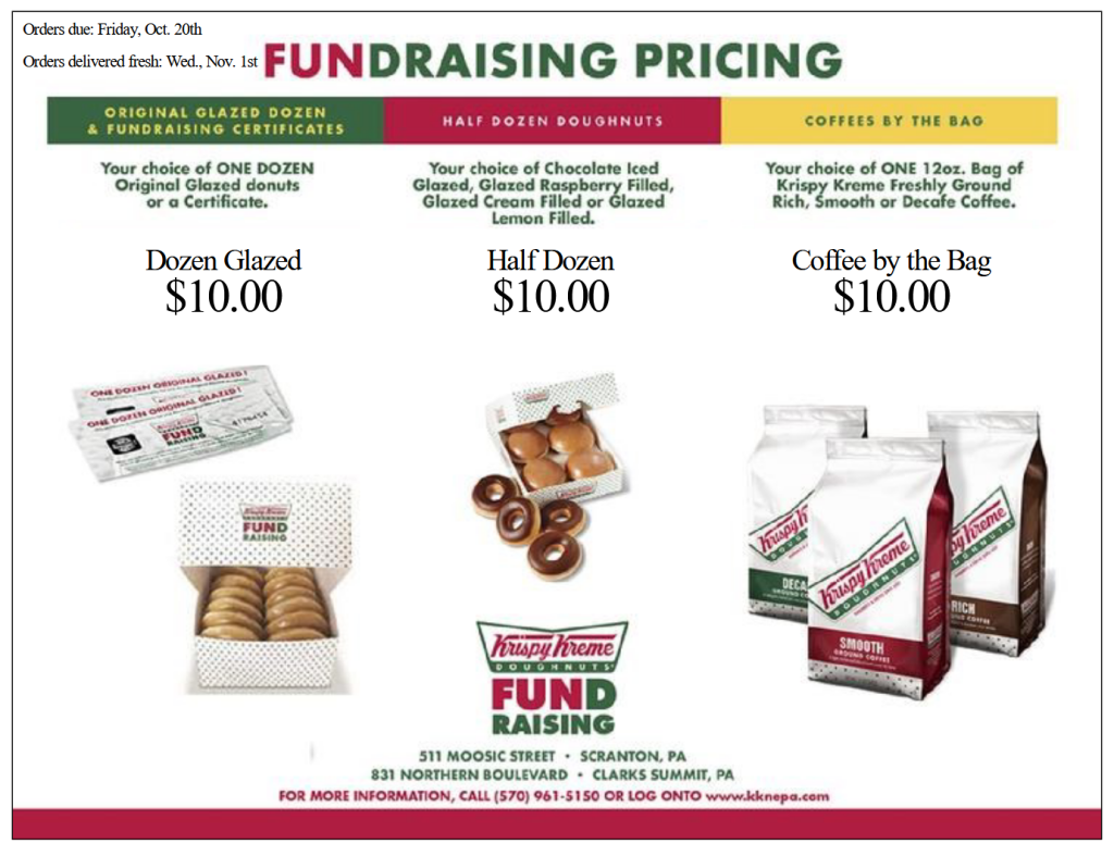 Krispy Kreme Fundraiser - Orders Due Oct 20th
