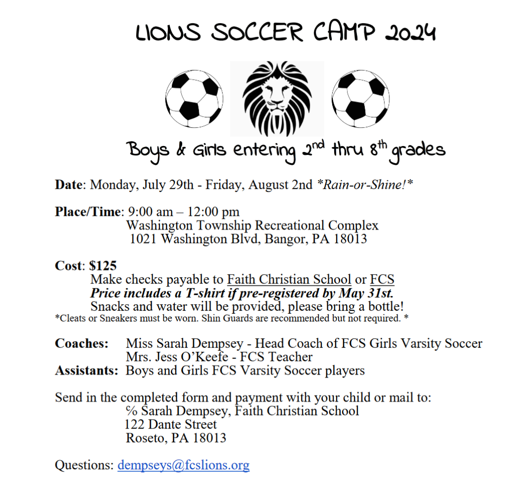 Lions Soccer Camp 2024