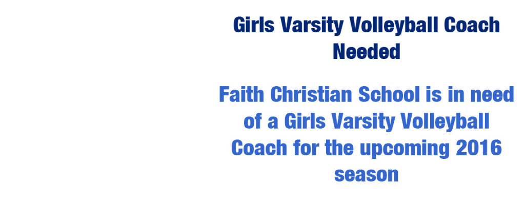 Girls Varsity Volleyball Coach Needed
