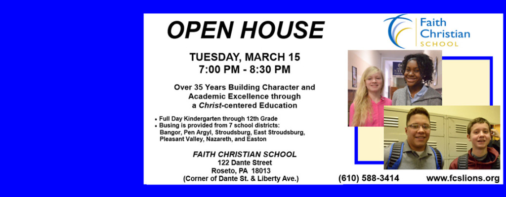 Open House Tuesday March 15th