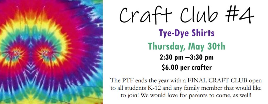 Final Craft Club on May 30th