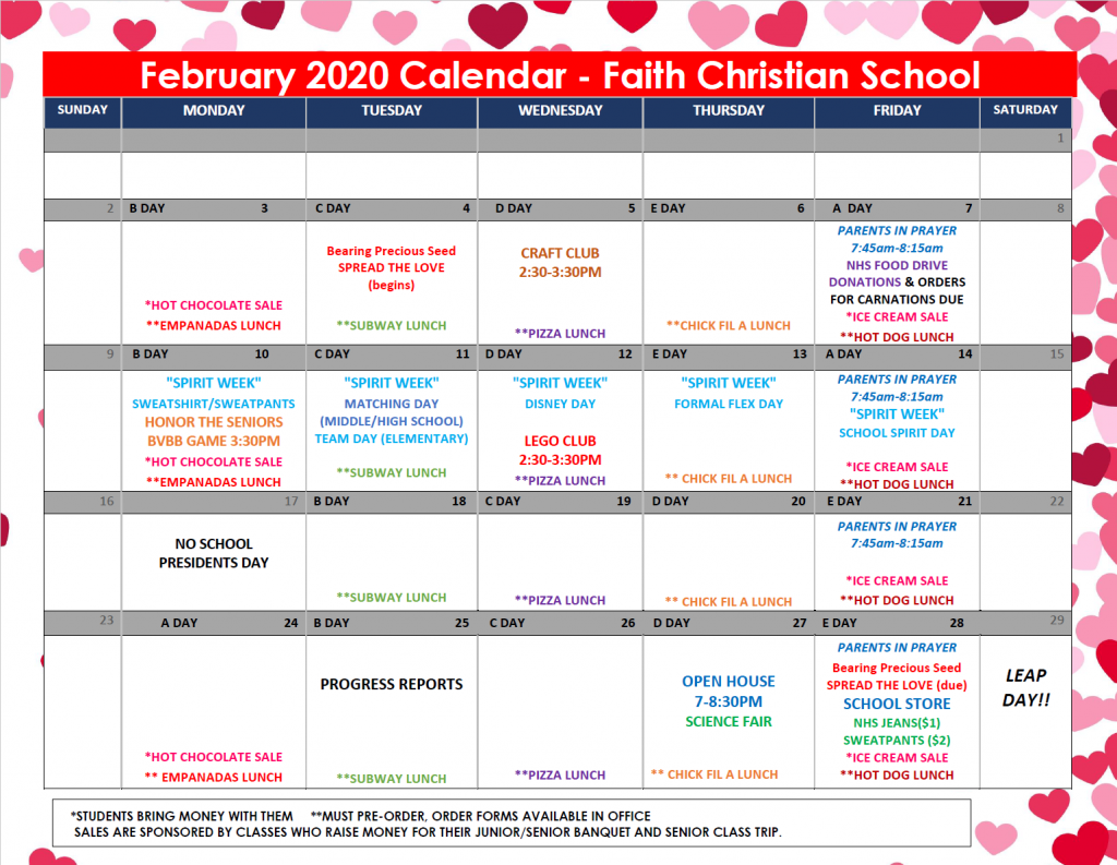 February 2020 Calendar