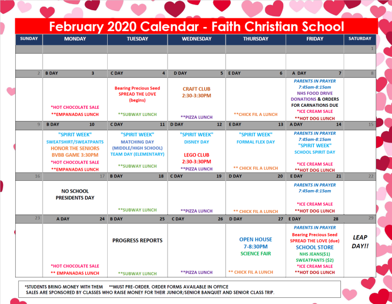 February 2020 Calendar
