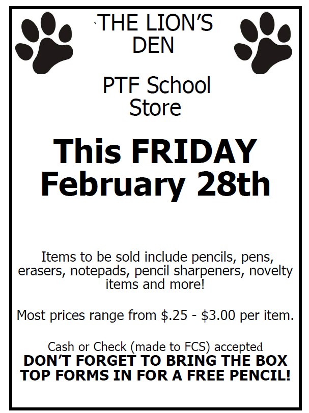 School Store - Friday February 28th