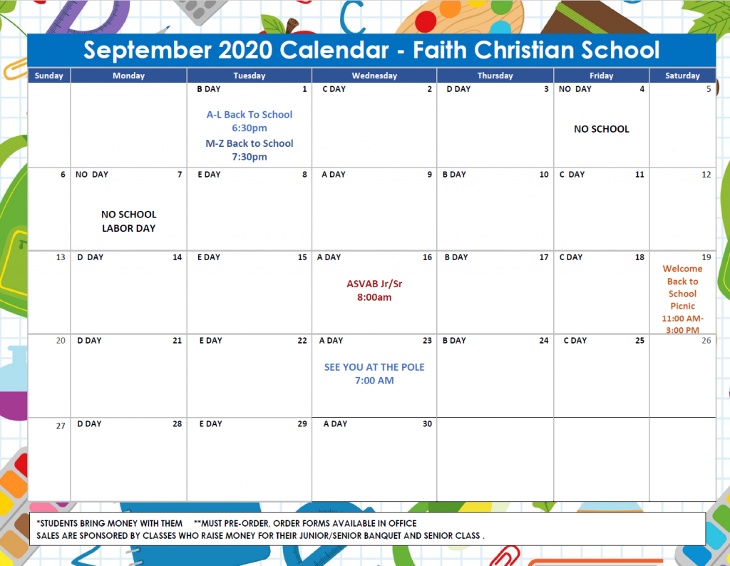 September 2020 Calendar