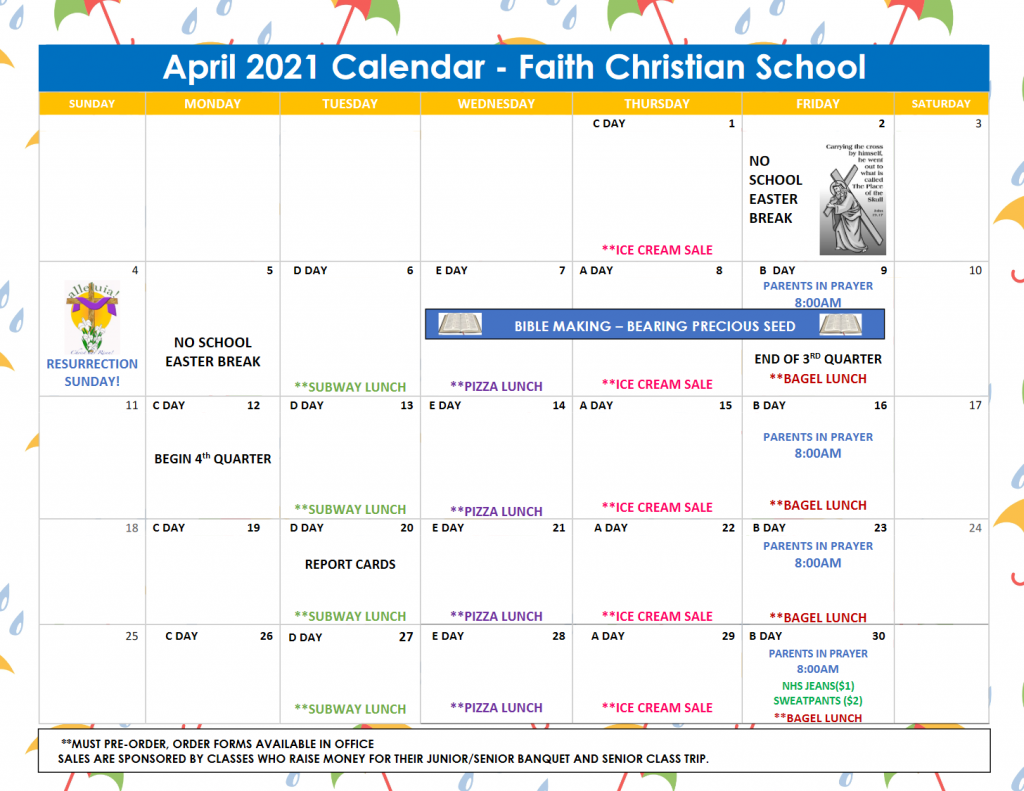 April 2021 Calendar