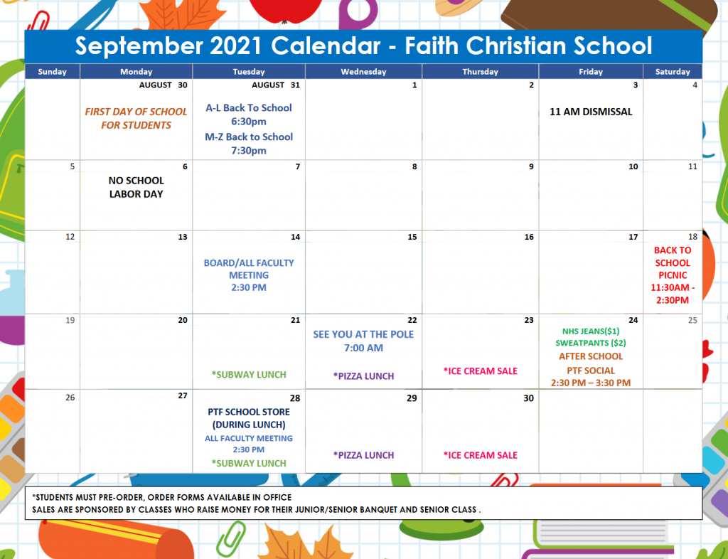 September 2021 Calendar