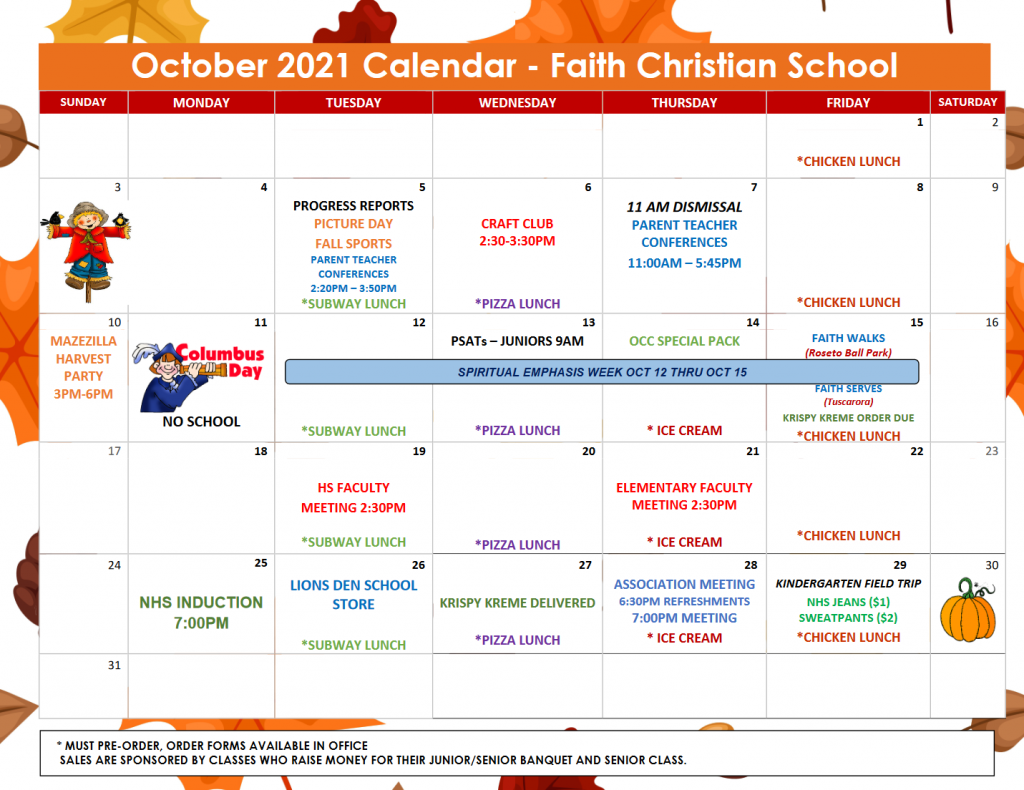 October 2021 Calendar