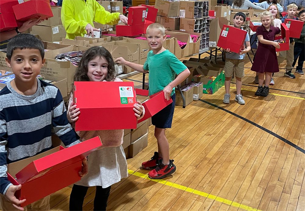 Operation Christmas Child shoebox packing