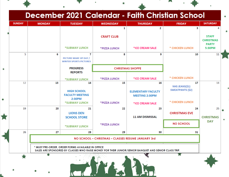 December 2021 Calendar