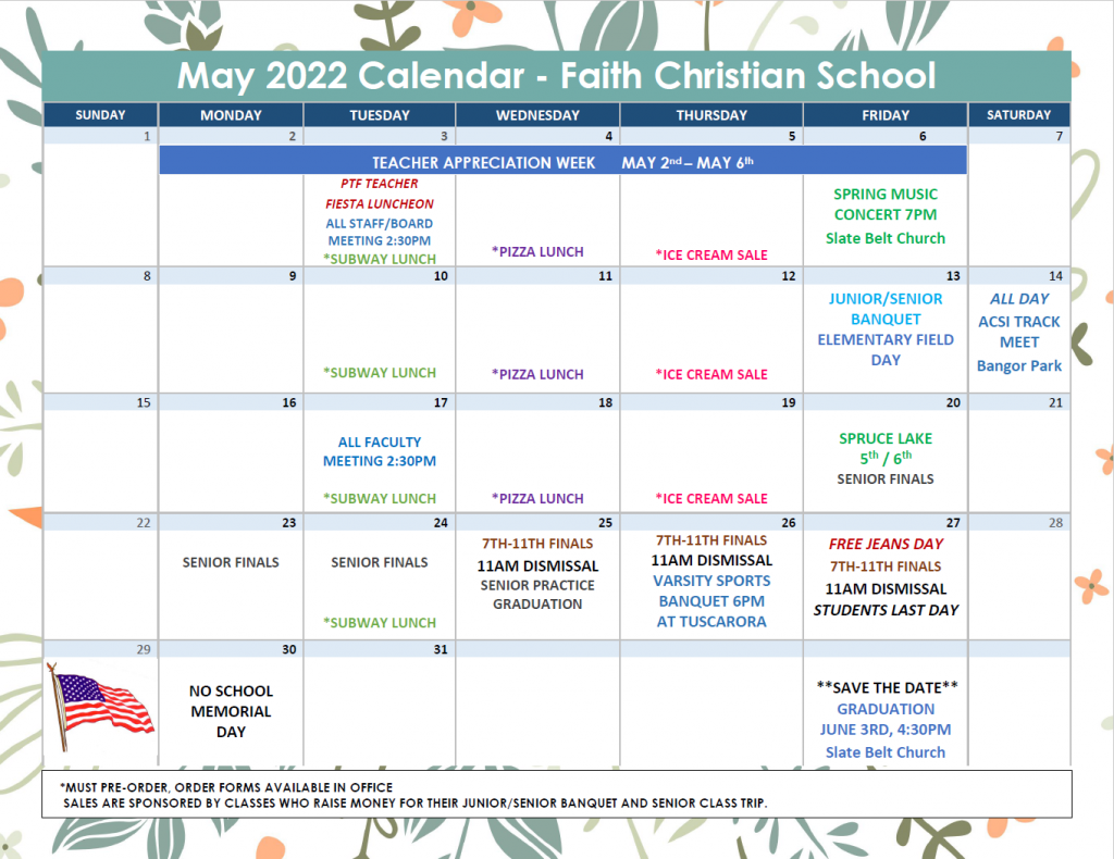 May 2022 Calendar