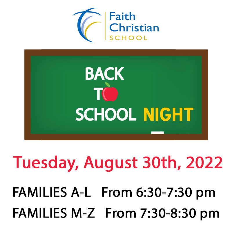 Back-to-School Night Tuesday August 30th