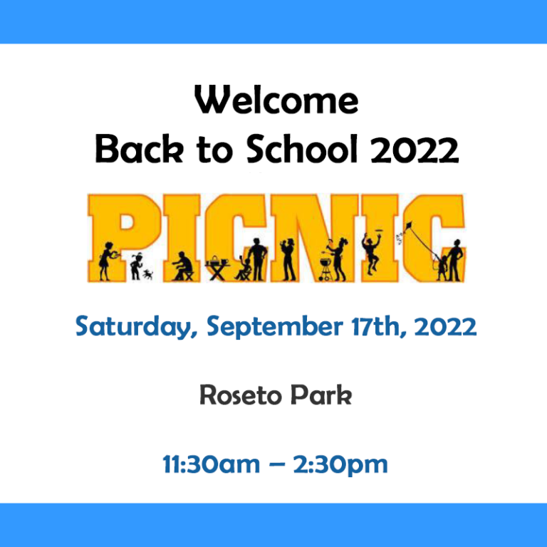 Back To School Picnic – Saturday Sept 17th