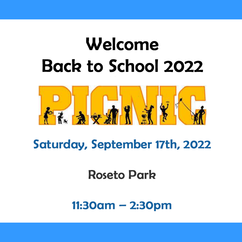 Back To School Picnic - Saturday Sept 17th