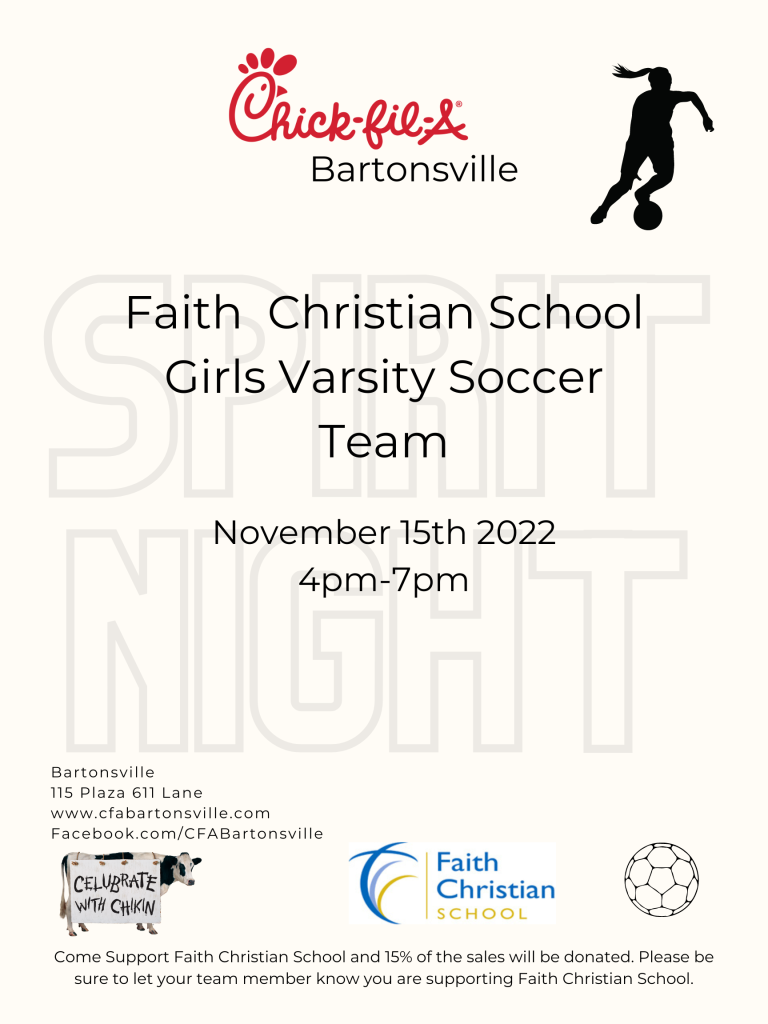 Spirit Night at Chick-fil-A on Nov 15th 4-7pm