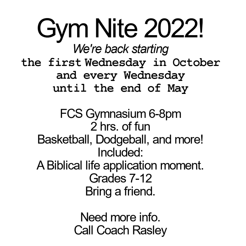 Gym Nite - Wednesdays