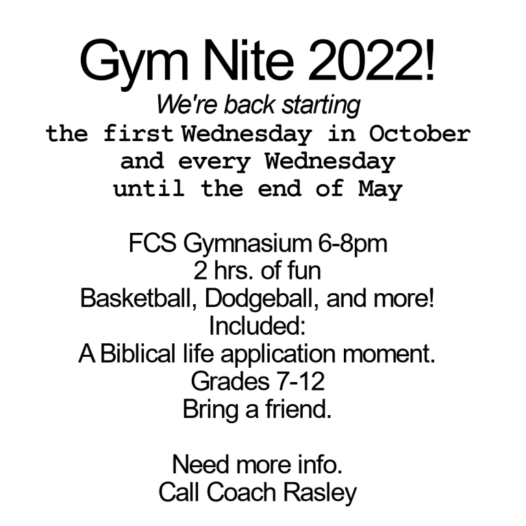 Gym Nite – Wednesdays