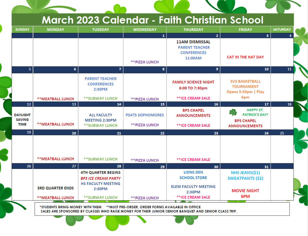 March 2023 Calendar