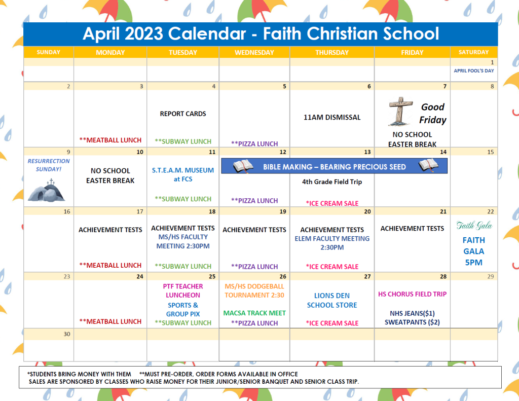 April 2023 Calendar