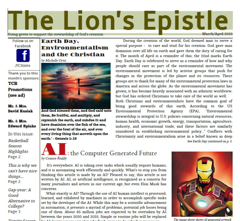 The Lion’s Epistle March/April 2023