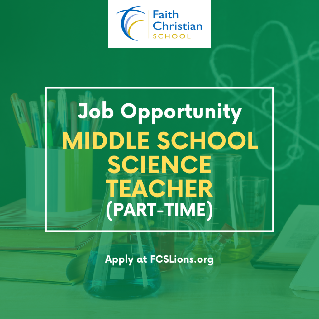 Job Opening: Middle School Science Teacher (part-time)