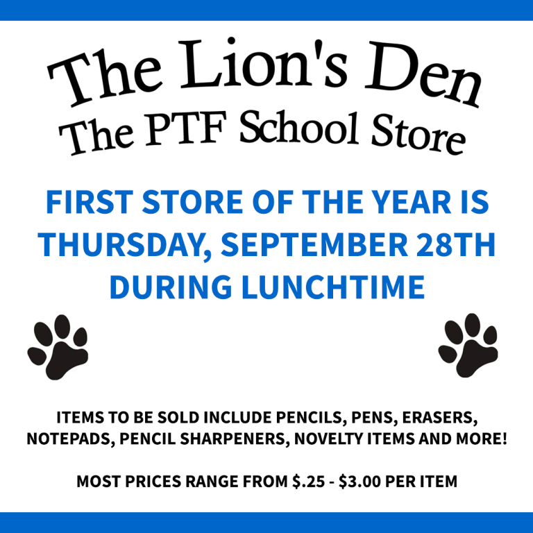 School Store – Thursday, September 28th