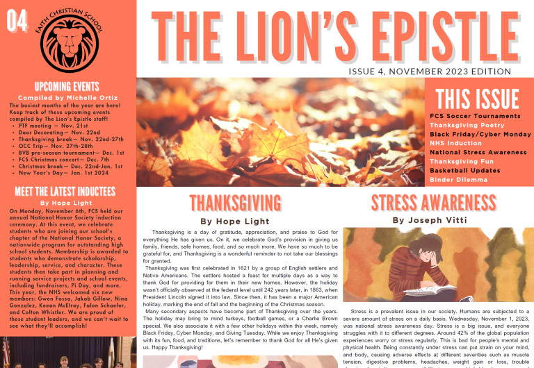 Lion’s Epistle November 2023 Edition
