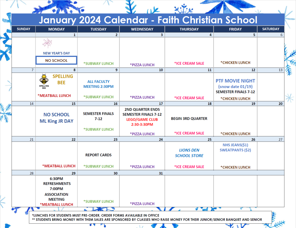 January 2024 Calendar