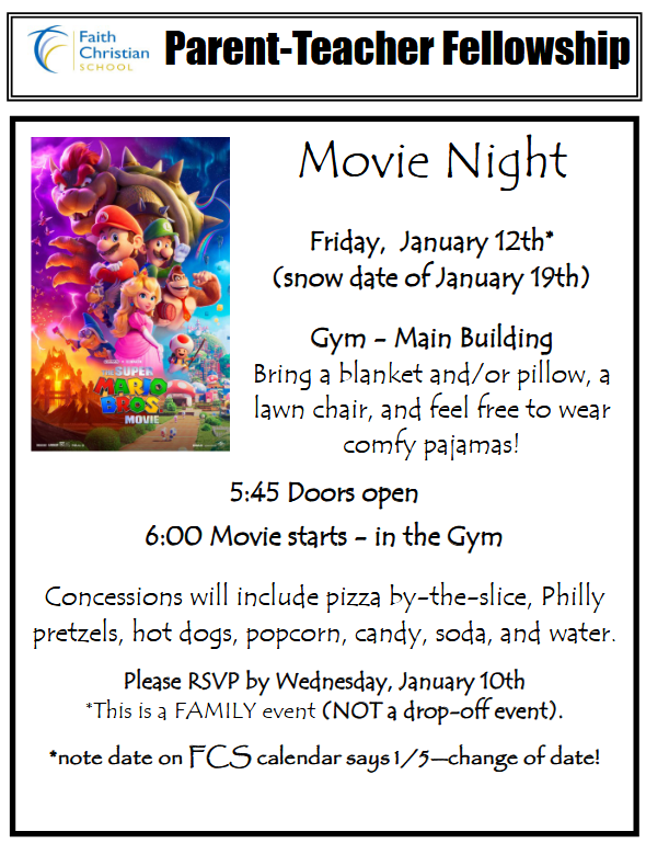 Movie Night on January 12th, 2024