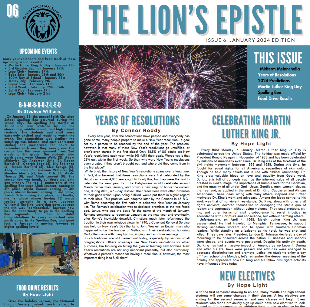 Lion's Epistle January 2024 Edition