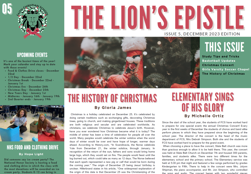 Lion’s Epistle December 2023 Edition