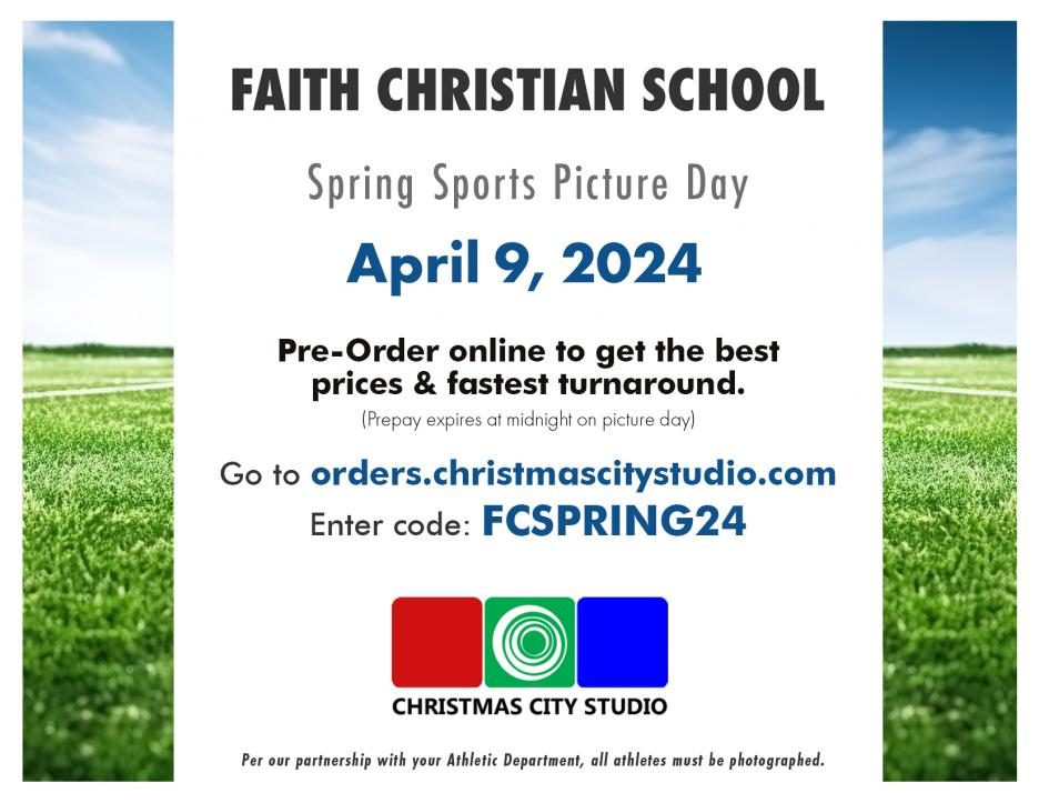 FCS Groups & Spring Sports Picture Day April 9th