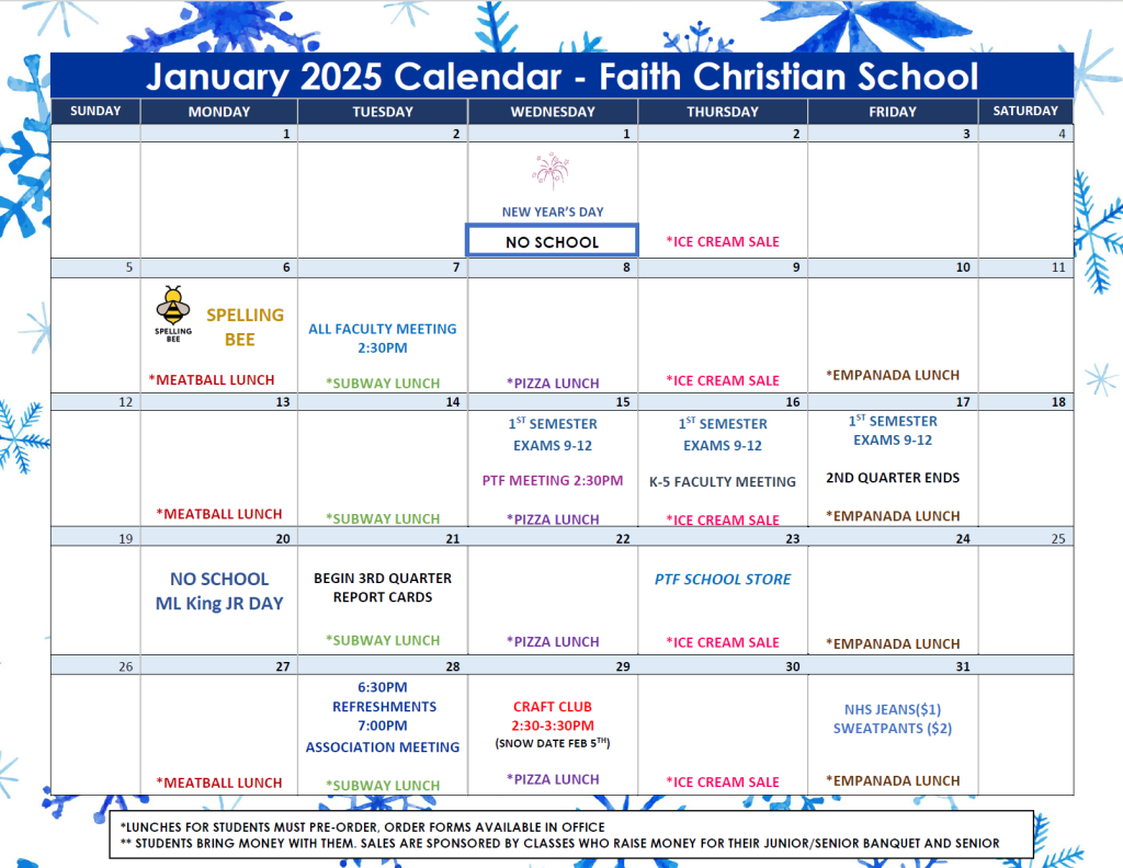 January 2025 Calendar