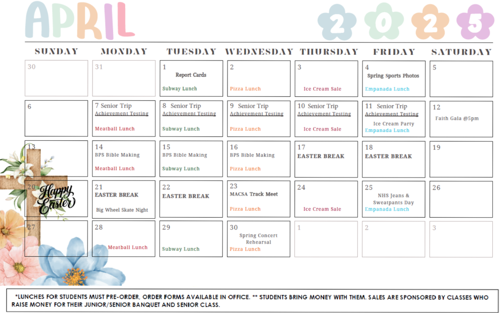 April 2025 Calendar