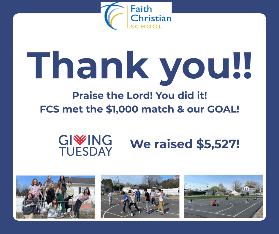 Thank You! We Reached Our Giving Tuesday Goal!