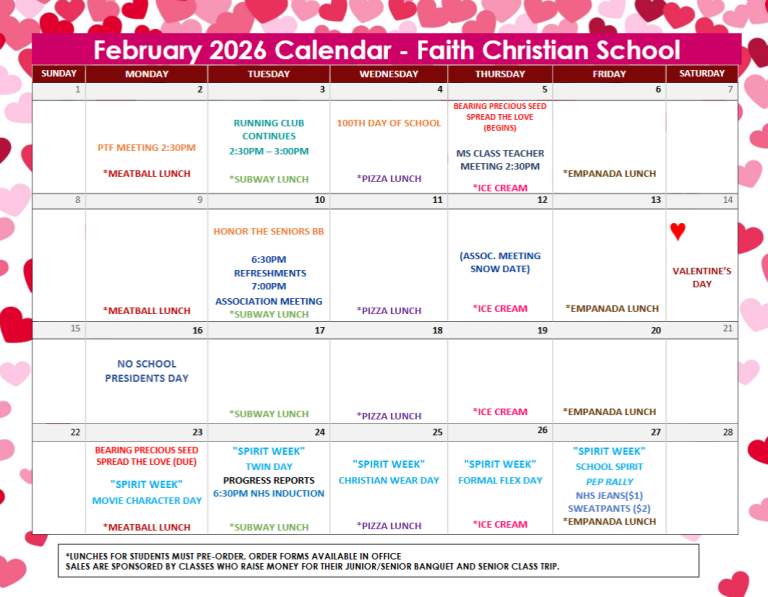 February 2026 Activities Calendar