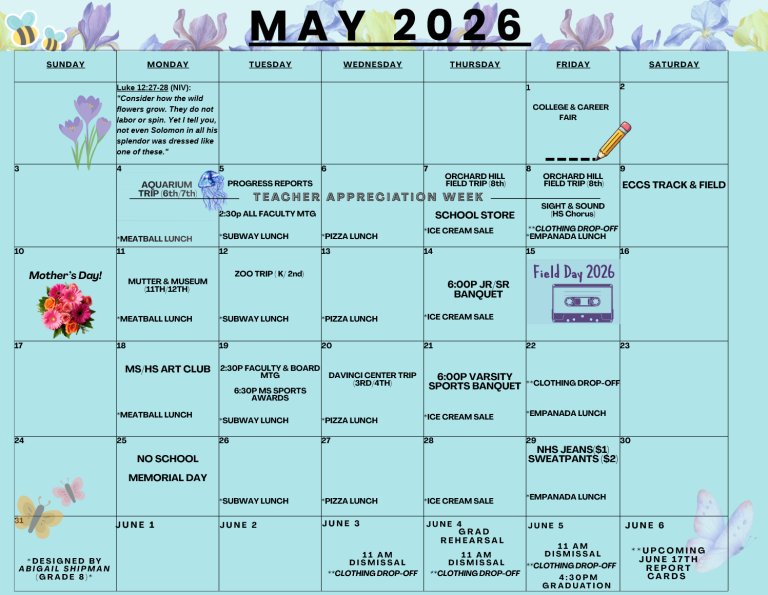 May 2026 Activities Calendar